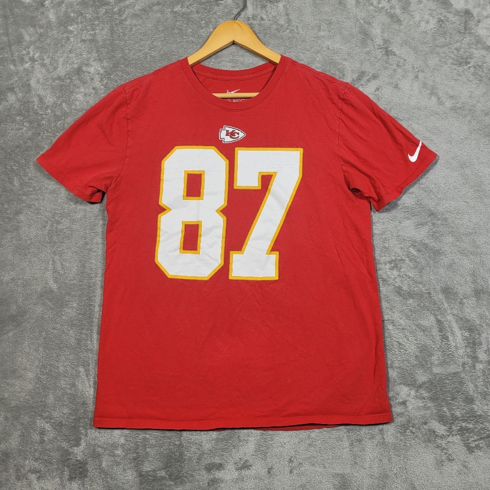Travis Kelce Nike Tee Mens Large Kansas City Chiefs 87 Swift